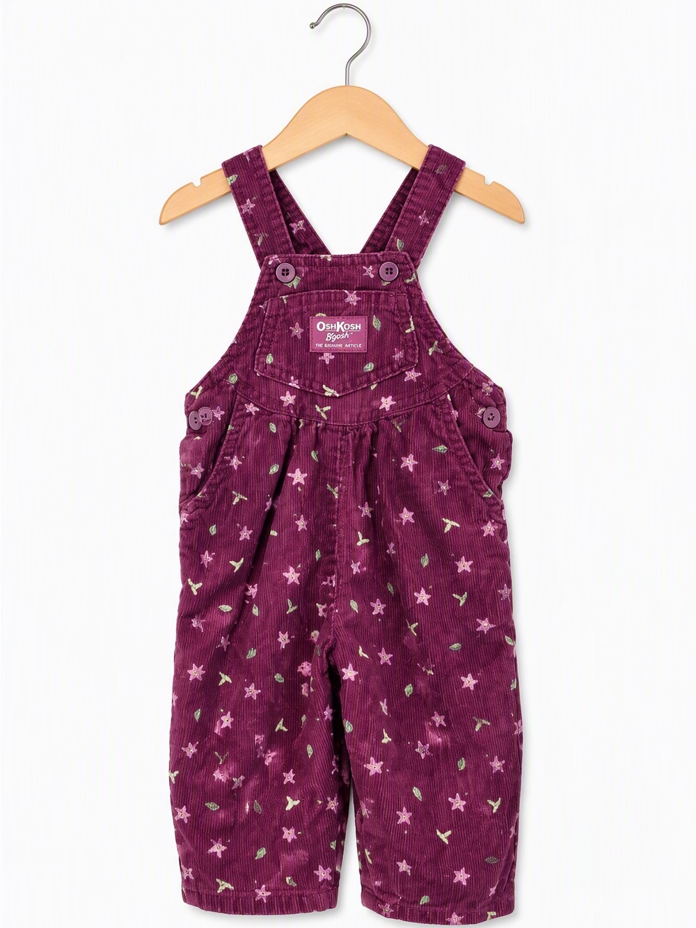 Vintage 90s OshKosh B'gosh Vestbak Made in Canada Burgundy Overalls 6M Corduroy
